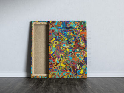 Printable Download of a Colorful Abstract Flowing Psychedelic Digital Art By ColorfulHabit Presented on Streched Burlap canvas