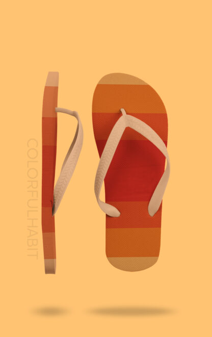 Abstract Orange Minimal Printable Digital Art Download by ColorfulHabit Presented on Flip Flop Sandals