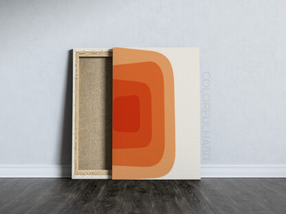 Abstract Orange Minimal Printable Digital Art Download by ColorfulHabit Presented on Streched Burlap Canvas