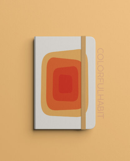 Abstract Orange Minimal Printable Digital Art Download by ColorfulHabit Presented on a Hardcover Book