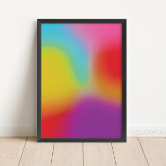 Printable Digital Art Download in a Colorful Abstract Dreamy Design by ColorfulHabit Presented as Wall Art in a Black Frame