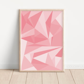 Printable Digital Art Download in a Pink Abstract Geometric Pattern by ColorfulHabit Presented as Wall Art in a Wood Frame 2