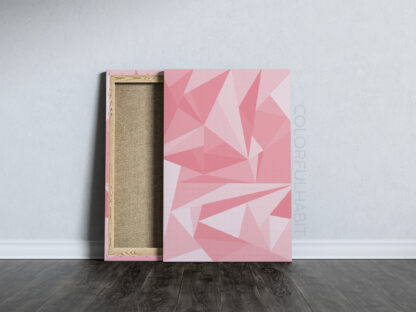 Printable Digital Art Download in a Pink Abstract Geometric Pattern by ColorfulHabit Presented on Streched Burlap Canvas