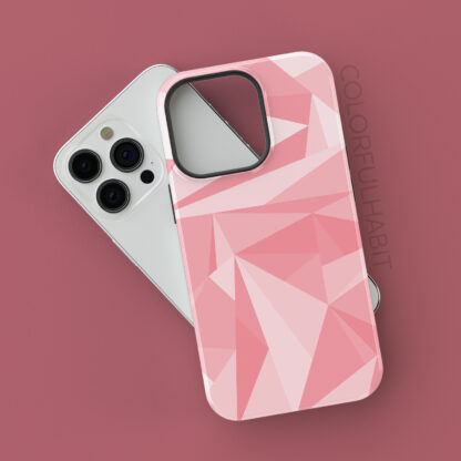 Printable Digital Art Download in a Pink Abstract Geometric Pattern by ColorfulHabit Presented on an iPhone 13 Pro Case