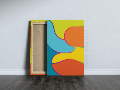 Bold Colorful Abstract Printable Digital Wall Art by ColorfulHabit Presented on Streched Burlap Canvas