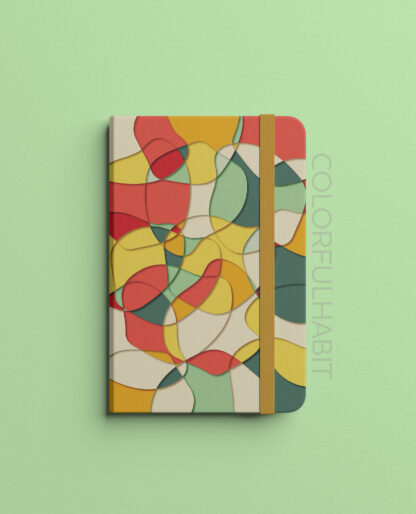 Printable Digital Wall Art Download of Colorful Abstract Pattern by ColorfulHabit Presented on a Hardcover Book