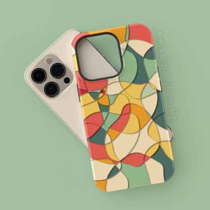 Printable Digital Wall Art Download of Colorful Abstract Pattern by ColorfulHabit Presented on an iPhone 13 Pro Case