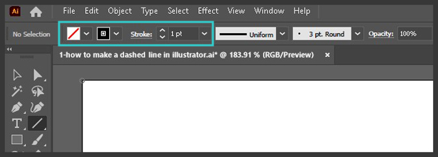 Select Fill and Stroke and Stroke Weight in Illustrator