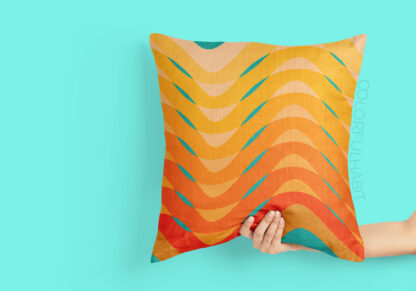 Wavy Flowy Pattern Printable Digital Art Download by ColorfulHabit Presented on a Pillow Held by a Hand