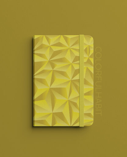 Yellow Triangle Abstract Pattern Printable Digital Art by ColorfulHabit Presented on a Hardcover Book