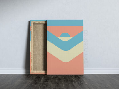 Free Printable Minimalist Geometric Wall Art by ColorfulHabit Presented on Streched Burlap Canvas