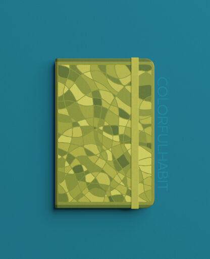 Green Abstract Flowy Printable Wall Art by ColorfulHabit Presented on a Hardcover Book