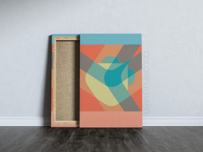 Printable Hard-Edge Abstract Modern Digital Wall Art by ColorfulHabit Presented on Streched Burlap Canvas