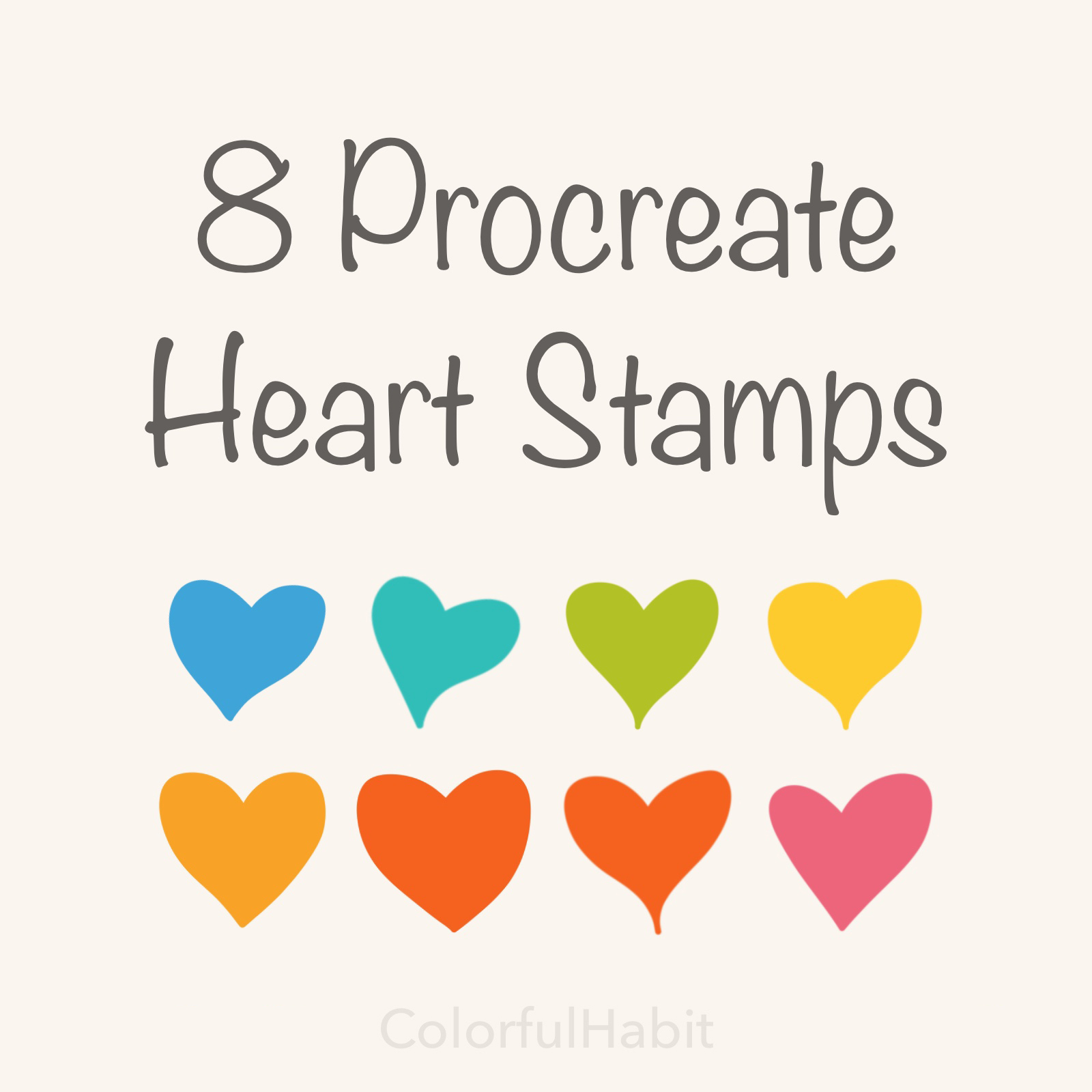 free procreate heart stamps