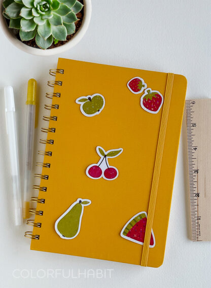 Fruit Holographic Stickers on Journal by ColorfulHabit