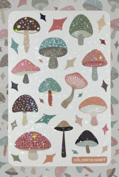 Mushroom Holographic Sticker Sheets by ColorfulHabit 2