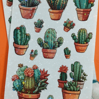 Cactus Holographic Sticker Sheet by ColorfulHabit