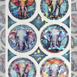 Elephants Holographic Sticker Sheet by ColorfulHabit 2