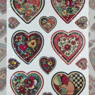 Hearts Holographic Sticker Sheet by ColorfulHabit 1