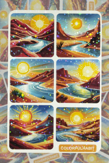 Sun Holographic Sticker Sheet by ColorfulHabit 2