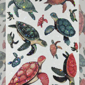 Turtles Holographic Sticker Sheet by ColorfulHabit 1