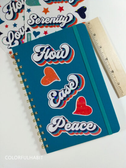 Words Holographic Stickers on Notebook by ColorfulHabit