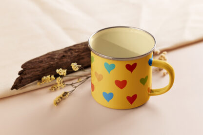 Heart Stamps for Procreate on Enamel Mug by ColorfulHabit