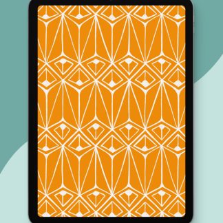 Seamless Geometric Diamond Triangle Repeating Pattern Procreate Brush Displayed on iPad