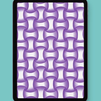 Purple weave pattern with shading drawn with a procreate brush displayed on an iPad 1